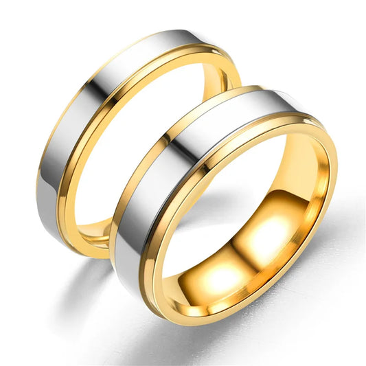 Luckacco Stainless Steel Couple Rings Set - Matching Wedding Bands for Men & Women - Anniversary Valentine Gift - Sizes 6-13