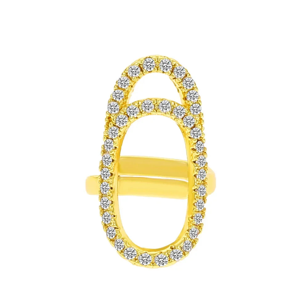 luckacco new in 2023 luxury nail ring micro paved crystal phalanx finger manicure joint cuticle rings for women trend jewelry