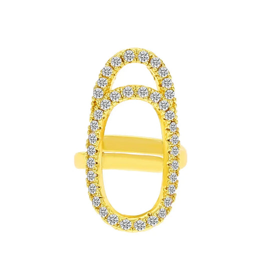 Luckacco New In 2023 Luxury Nail Ring Micro Paved Crystal Phalanx Finger Manicure Joint Cuticle Rings For Women Trend Jewelry