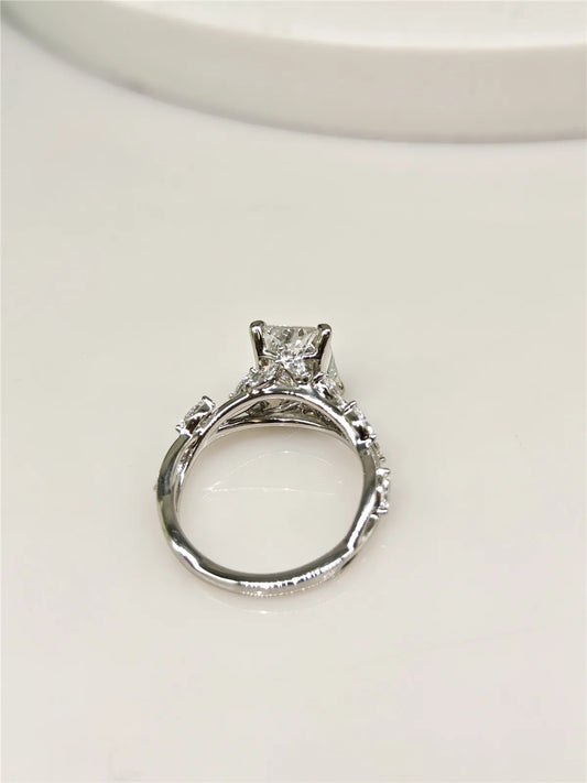 Luckacco PT950 Platinum Solid Real Gold Vine Twigs IGI3CT RADIANT MARQUISE Lab Grow Diamond wedding diamond engagement ring Fine jewelry