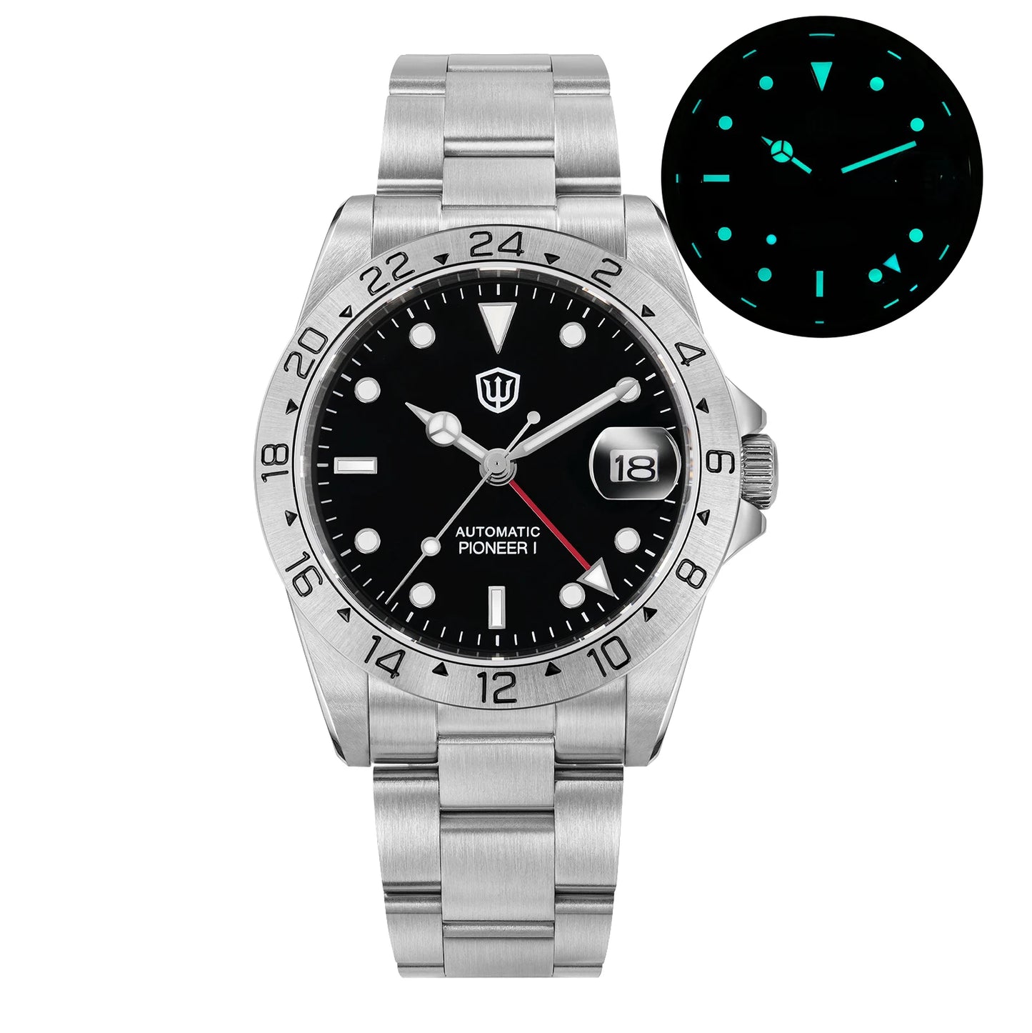 luckacco watchdives wd16570 v2 watch nh34 automatic movement sapphire crystal 20bar waterproof luminous 38mm gmt vintage watches