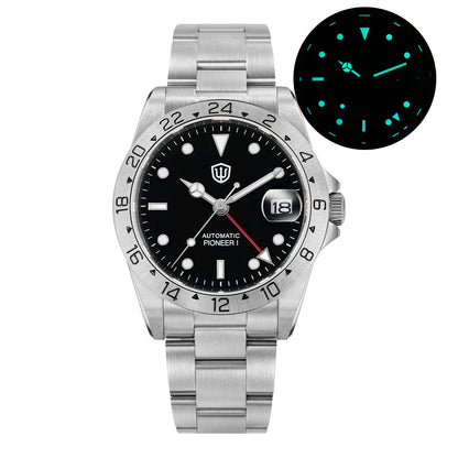 Luckacco Watchdives WD16570 V2 Watch NH34 Automatic Movement Sapphire Crystal 20Bar Waterproof Luminous 38mm GMT Vintage Watches
