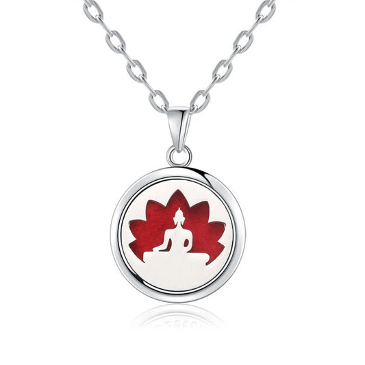 Luckacco New Tree Of Life Aromatherapy Necklace Stainless Steel Essential Oil Diffuser Amulet Perfume Locket Pendant Women Jewelry Gift