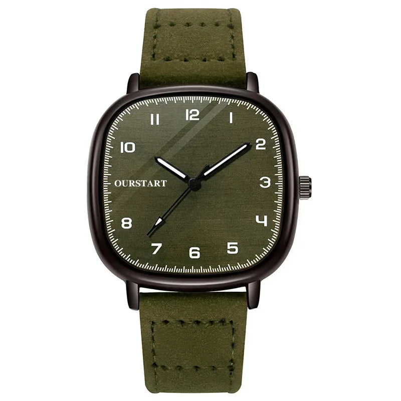 luckacco vintage square dial leather belt wristwatch brand quartz watch youth student watch casual fashion men women gift clock