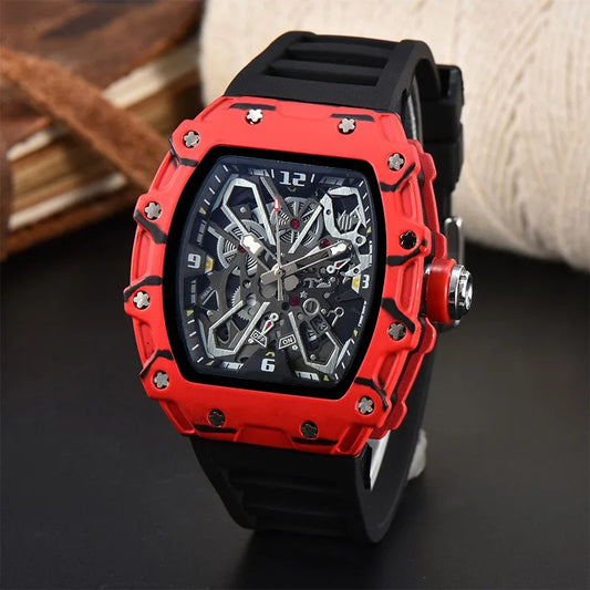 Luckacco Foreign trade new men's watch wholesale color line hollow dial quartz watch simple fashion watch spot