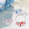 Luckacco Disney Cartoon Cute Crystal Stitch Heart Bowknot Charms Bracelets for Women Girls Stainless Steel Bangle Jewelry Gifts for Fans