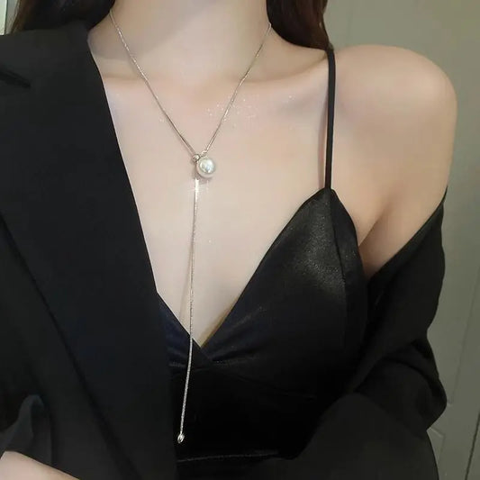 Luckacco Gothic Black Butterfly Necklace for Women Silver Color Butterfly Pendant Adjustable Snake Bone Chain Punk Hiphop Jewelry Party