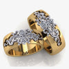 Luckacco Elegant Gold Color Inlaid Zircon Hollow Women Rings Fashion Metal Carving Pattern Engagement Wedding Rings for Women Jewelry