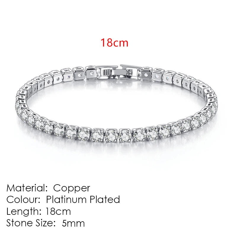 luckacco fashion multicolor tennis bracelet for women 2.5/3/4/5mm zirconia charm designer tennis chain men bracelet wedding jewelry kc128