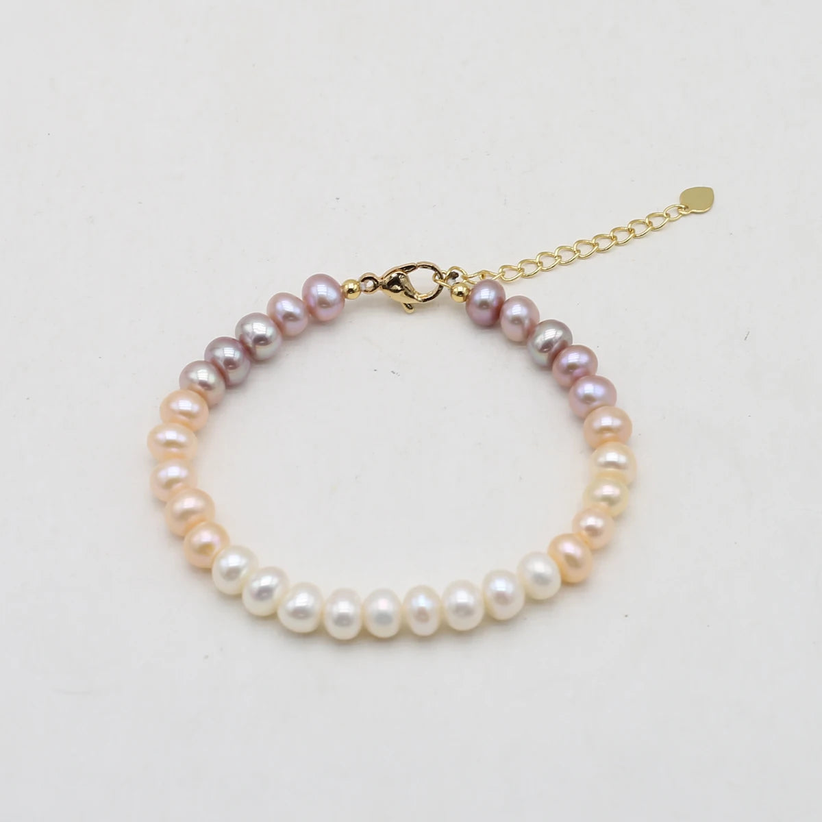 luckacco 100% natural freshwater pearl bracelets elastic rope melon seed buckle white purple for women charm jewelry bracelet gift