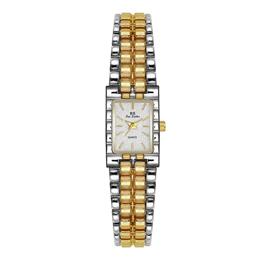 Luckacco Light Luxury Retro Gold Rectangle Classic Watches For Women Fashion Stainless Steel Womens Watch Vintage Quartz Wristwatches