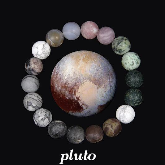 Luckacco 2024 New Universe Galaxy Bracelet Simple 10MM Natural Sodalite Turquoises Stone Bead Bangle Planet Solar System Earth Mars Gift