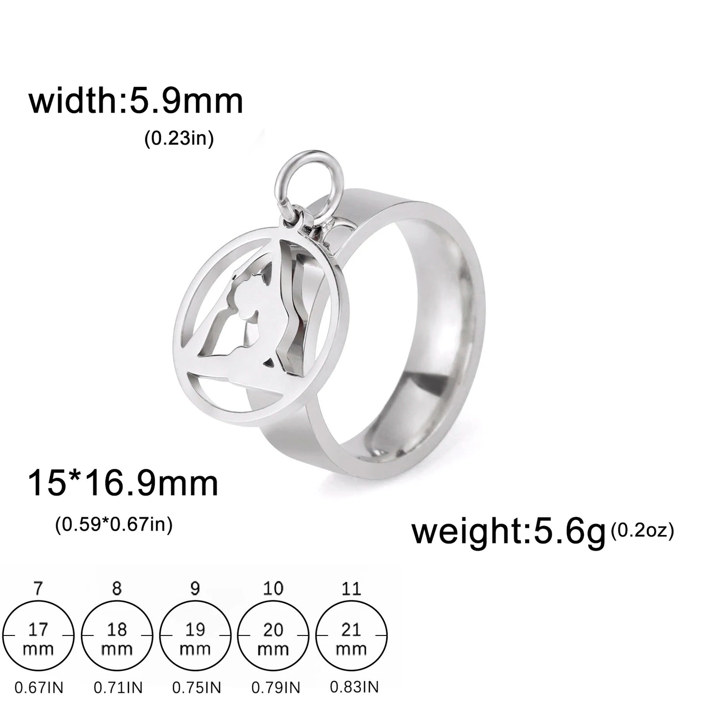 luckacco unift women stainless steel charms rings flower leaf spider paw pendant finger ring fashion minimalist couple jewelry