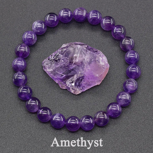 Luckacco Fluorite Bracelet with Natural Stones 6 8 10mm Beads Charm Jewelry for Women Amethyst Crystal Agates Beads Energy Healing Bangle