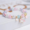 Luckacco Girls First Day of School Bracelet Cute Friendship Princess Bracelet for Kids Cartoon Rabbit Unicorn Charms Jewelry Accessories