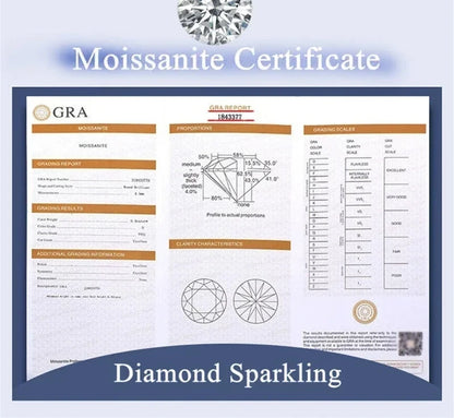 Luckacco Luxury 100% Real 18k Gold Ring Women's Six-claw Diamond Ring 6.5mm Round 1ct 1 karat Moissanite Wedding Ring