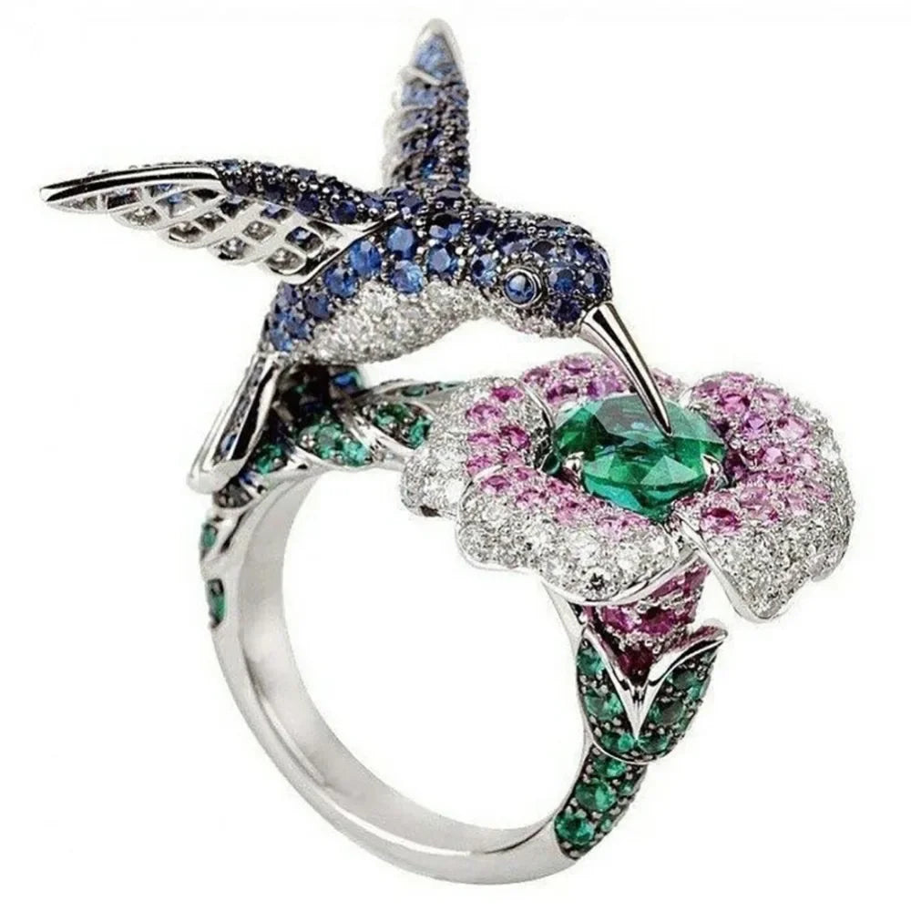 luckacco exquisite unique spider fog finger rings for women shiny cz crystals stone animal  rings female anel accessories gifts