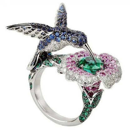 Luckacco Exquisite Unique Spider Fog Finger Rings for women Shiny CZ Crystals Stone Animal  Rings Female Anel accessories gifts