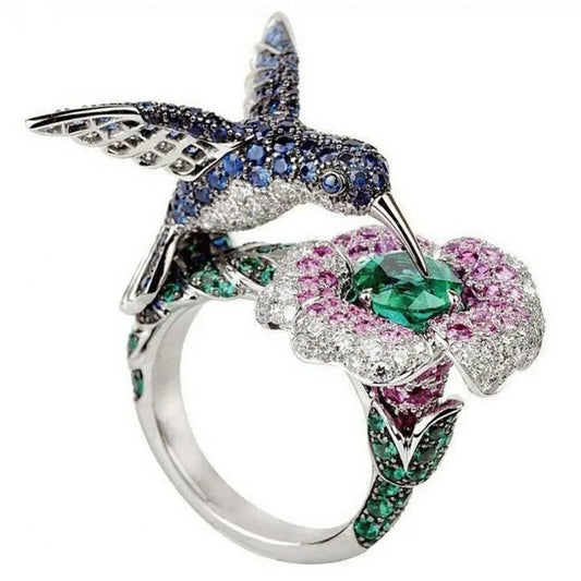 Luckacco Exquisite Unique Spider Fog Finger Rings for women Shiny CZ Crystals Stone Animal  Rings Female Anel accessories gifts