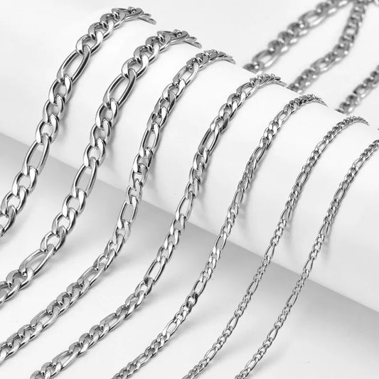 Luckacco 2024 New 925 Sterling Silver 16-30 Inches Figaro Chain Necklace Men Women Fashion Hip Hop Punk Jewelry Charm Wedding Accessories