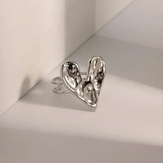 Luckacco Mandala Flower Exquisite Black and White Ring for Women Personality Metal Punk Party Finger Ring Fashion Jewelry Accessories