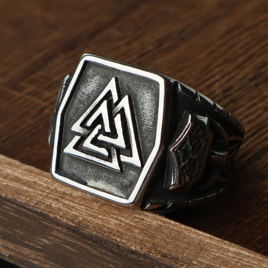 Luckacco Unique Viking Bear Claw Ring For Men Vintage Stainless Steel Odin Viking Celtic Ring Punk Motorcyclist Biker Jewelry