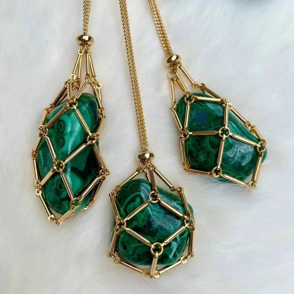 luckacco stainless steel crystal holder cage necklace silver color interchangeable stone holder necklace necklace accessories gold color