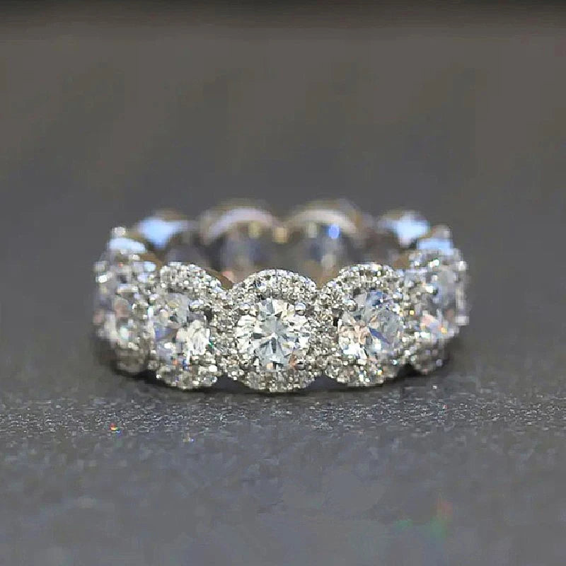 luckacco daily picks sparkling cubic zirconia promise rings for women wedding engagement bands silver color new modern fashion female jewelry