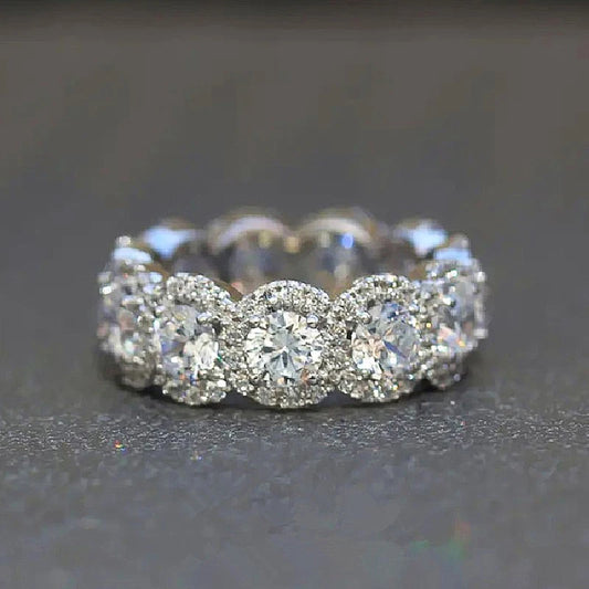 Luckacco daily picks Sparkling Cubic Zirconia Promise Rings for Women Wedding Engagement Bands Silver Color New Modern Fashion Female Jewelry