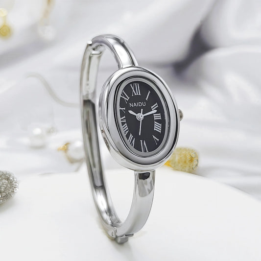 Luckacco Luxury Women Roman Oval Dial Quartz Watch Brand Luxury Gold Color Bangle Wristwatch Relogio Feminino Gifts Clock Montre Femme