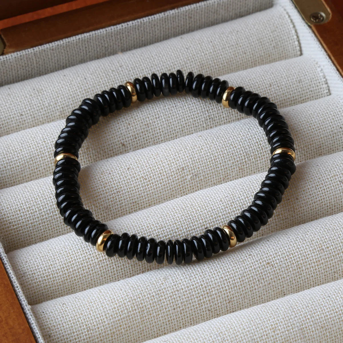 luckacco summer cool elastic bracelet color beads dopamine girl versatile natural stone bead trend 2024 new