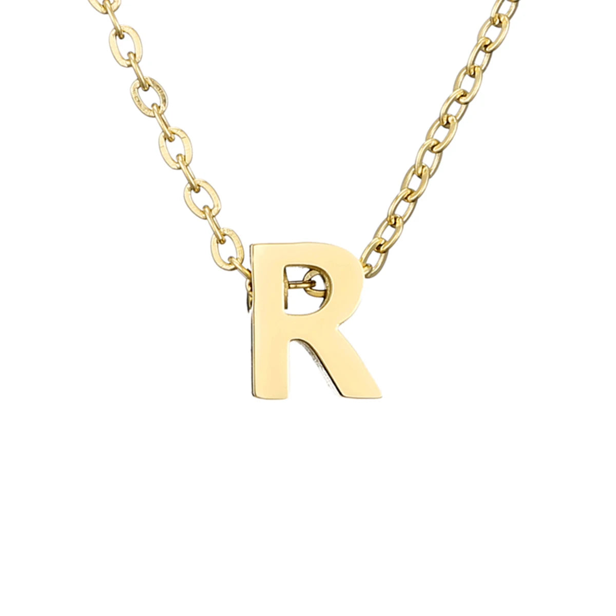 luckacco initial necklace letter pendant chamrs stainless steel necklace jewelry women's necklace box chain choker woman trend 2025 gift