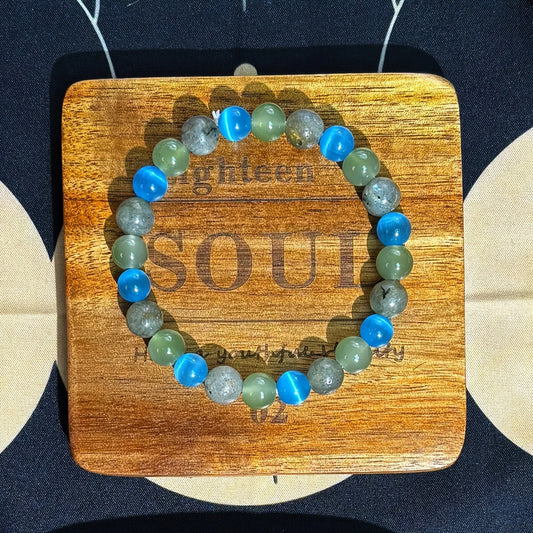 Luckacco 1pc/Twilight  Bracelet made of natural stone  cat's eye aquamarine moonstone handmade jewelry men and women change and balance