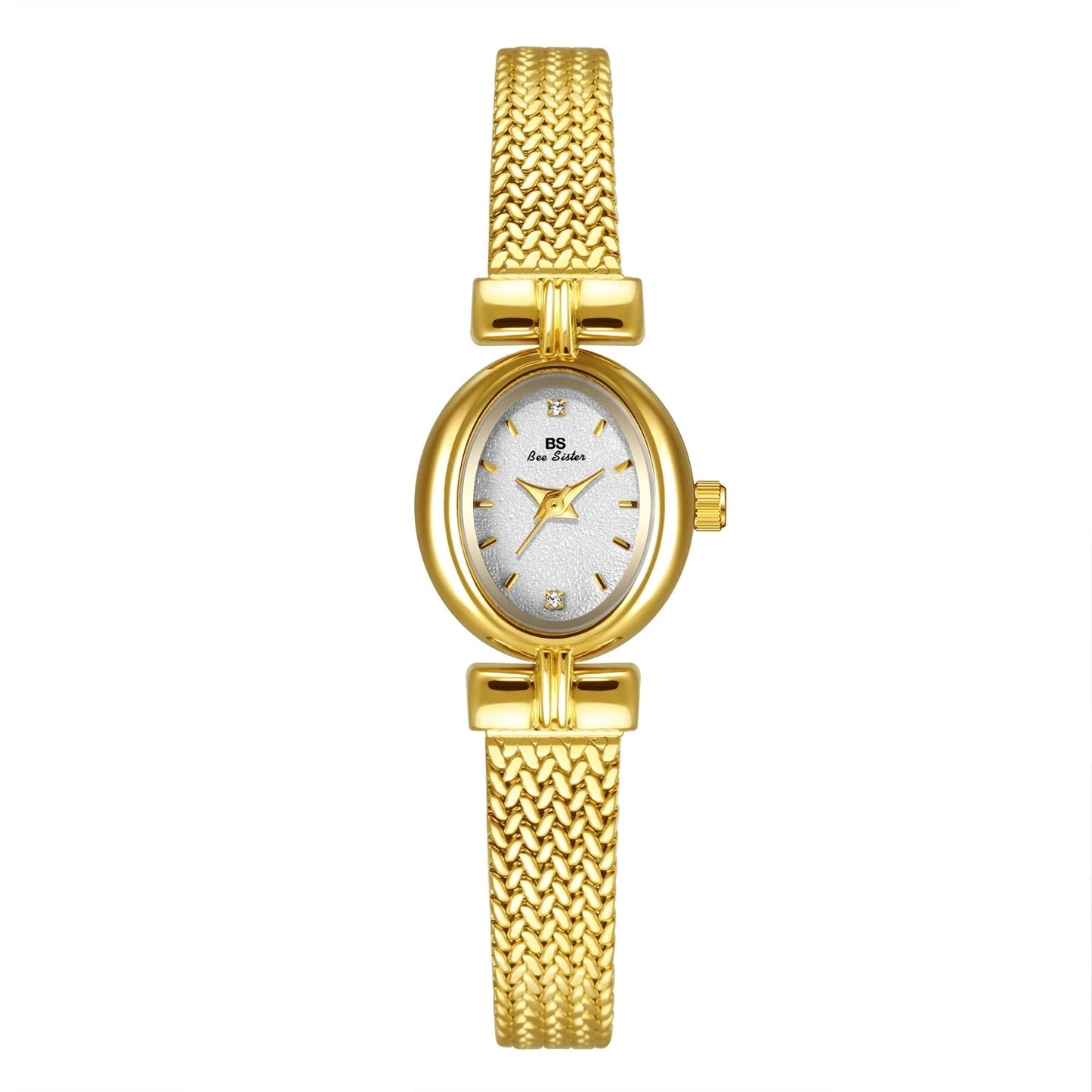 luckacco high quality women watches 2025 vintage luxury jewelry wheat bracelet quartz ladies watch small dial elegant watch for women