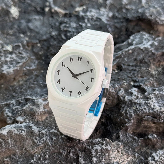 Luckacco Hot sales in the Middle East high-end plastic men's watch with Arabic numerals neutral casual simple quartz watch