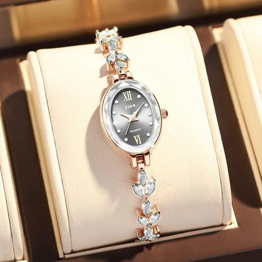 Luckacco UTHAI V22 Women's Watches Light Luxury Diamond Inlaid Female Watch Waterproof Oval Ladies Fashion Quartz Bracelet Wristwatch