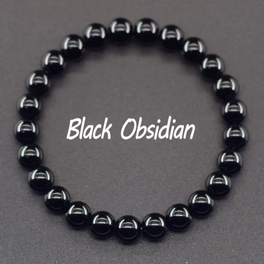 Luckacco Natural Golden Obsidian Stone Beads Bracelet Men Women Golden Light Rainbow Obsidian Tourmaline Wealth Money Round Jewelry Gift