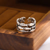 Luckacco 925 Sterling Silver Rings For Women Simple Minimalist  Retro Fish Open Finger Ring Fashion Band Female Bijoux Gift