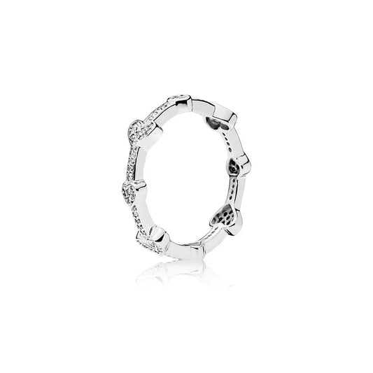 Luckacco 100% fashionable 925 sterling silver original heart-shaped water drop butterfly zircon charming ring for women's wedding jewelry