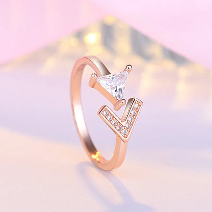 Luckacco 925 Sterling Silver Zircon Adjustable Ring Simple Fashion Exquisite Student Girlfriend Jewelry Accessories Wedding Party