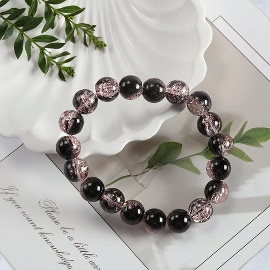 Luckacco Shinning Crystal Beads Elastic Bracelet Korean Style Colorful Crystal Glass Beaded Bracelet Bangles For Women