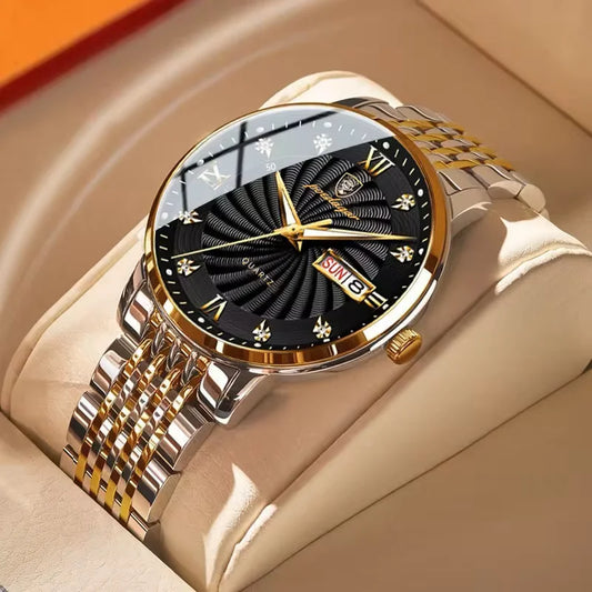 Luckacco POEDAGAR Luxury Brand Man Watch Waterproof Luminous Date Week Men's Quartz Wristwatch Stainless Steel Fashion Sports Men Watches