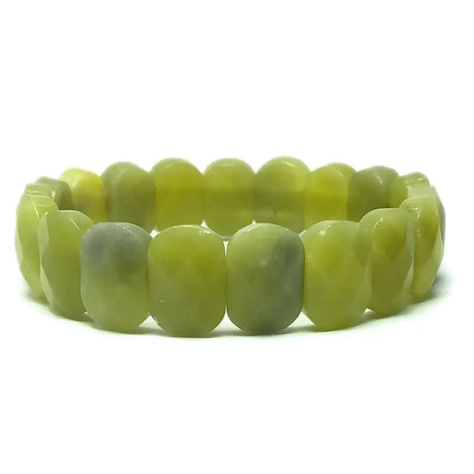 Luckacco Natural 10x15mm faceted flashing Stone beads Bracelets Handmade Reiki Healing Meditation Bangles Elastic Rope Couple Jewelry