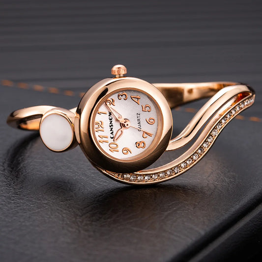 Luckacco Creative Fashion Women Dress Wristwatch Small Dial Bracelet Watches Quartz Movement Ladies' Watch Diamonds Steel Clock Gift