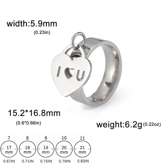 Luckacco Unift Women Stainless Steel Charms Rings Flower Leaf Spider Paw Pendant Finger Ring Fashion Minimalist Couple Jewelry
