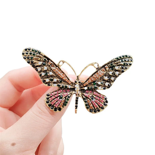 Luckacco Rhinestone Butterfly Brooch Women's Enamel Diamond Big Butterfly Brooches Fashion Fashion Clothes Bag Accessories Brooch