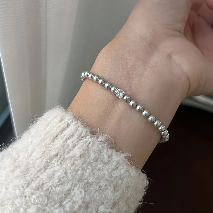 luckacco vintage creativity irregular baroque imitation pearl heart shape beading bracelets for women fashion accessories lucky tag gifts