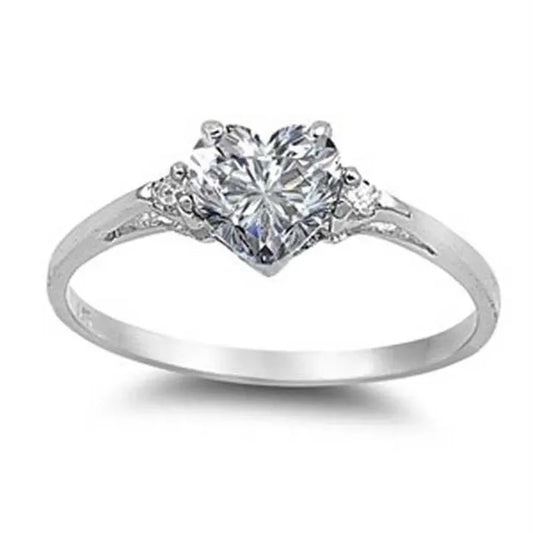Luckacco Romantic Pink Heart shaped Ring for Female Cubic Zirconia Bridal Wedding Party  with Minimalist Fashion Jewelry Accessories