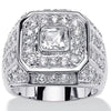 Luckacco Luxury Women Rings Silver Color Square Round White Stone Rings Party Accessories Gift