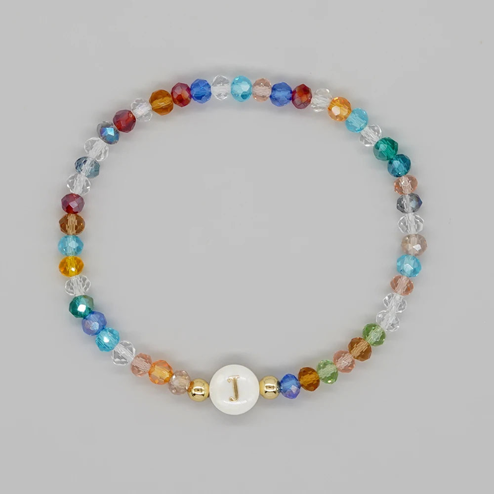 luckacco go2boho crystal shell letter a-z bracelets for women boho summer beach lucky fashion trend jewelry accessories surprise gifts